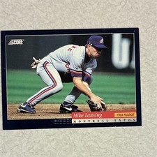 Score 1994 Mike Lansing Rookie #488 Montreal Expos Baseball Trading Card. rookie card picture