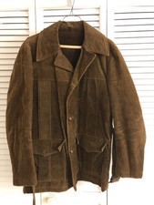VTG 70 s Men s Corduroy Brown Belted Jacket Size 36 - Near Pristine No Label