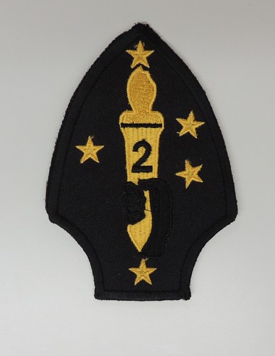 large 5" USMC Marine Corp black patch 2nd Marine Division great condition