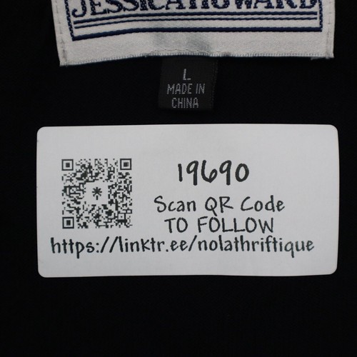 Jessica Howard Sweater Womens L Black Open Front Top Button Crop Cardigan - Picture 17 of 17