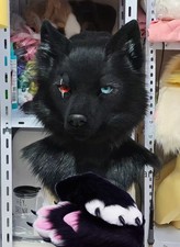 Fursuit Long Fur Husky Fox Mascot Head Party Halloween Fur Cosplay-Promotion
