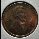 1955D Choice Uncirculated US LINCOLN Cent! Gorgeous "Rainbow" Toning!