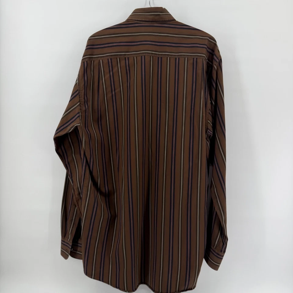 Camisa de vestir Burberry London para hombre 17/39 - LT - marrón manga larga - falta botón Foto 2 de 4