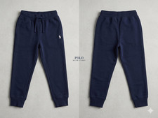Polo Ralph Lauren Boys Size 4 Navy Jogger Pants Cotton Fleece Drawstring
