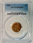 1951 Lincoln Cent (Wheat Penny), PCGS MS-65 RB, Nice Red-Brown Coloration!