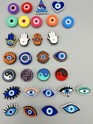 30 pc Colorful Hippie Boho Eyes And Protective Evil Eyes Shoe Charms