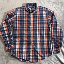 Banana Republic Mens Soft Wash Button Down Shirt L Tailored Slim Fit Check Plaid