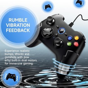 Lightweight Wired Game Controller with Immersive Vibration Feedback for Gamers