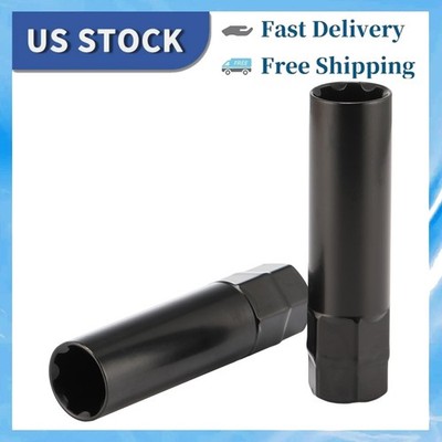 2pcs Black Socket Key Tool for 7 spline Lug Nuts | 19mm, 3/4'', 21mm, 13/16'' NEW