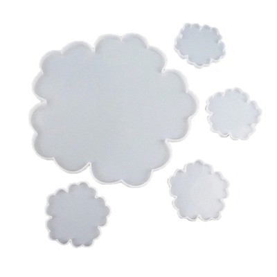 5Pcs Gartful Large Silicone Flower Coaster Mold Epoxy Resin Casting Molds