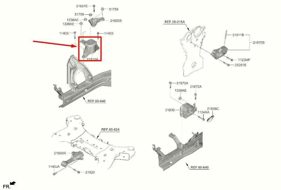 2020-2023 Hyundai Sonata SE 2.5L FWD Front Engine Mount Bracket 21824-L1100 OEM - Image 2 of 4