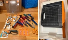 Lot 23 Fiskars Corner Punches Cutting Board 7 Edgers Pinking Blade Paper Crimper