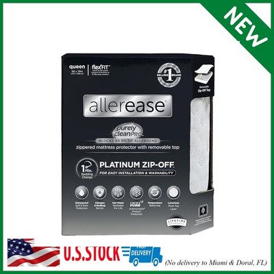 Platinum Zip-Off Top Waterproof Mattress Protector Queen Size 360 Degree Zipper
