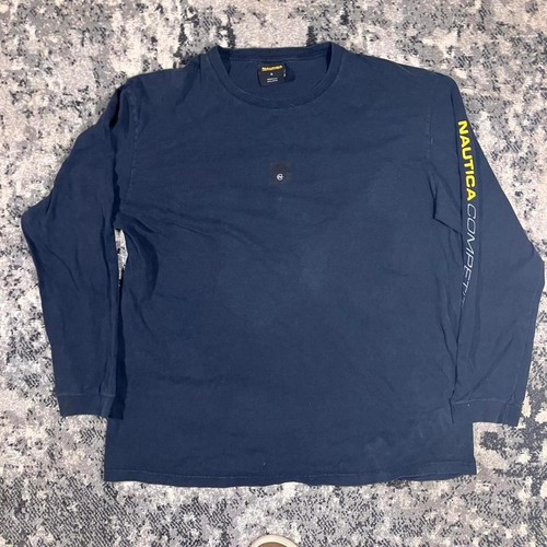 Nautica, Vintage 90s Nautica Competition Long Sleeve T-Shirt L Blue