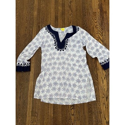Roberta Roller Rabbit 100% Lightweight Cotton Tunic Printed Top Cover Up Medium