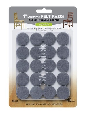 Premium Wool Felt Furniture Pads/Floor Protectors (1 Inch Round Value Pack) I...