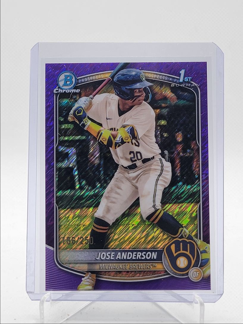 JOSE ANDERSON 2025 BOWMAN CHROME 1ST PURPLE SHIMMER BREWERS /250 Q4182