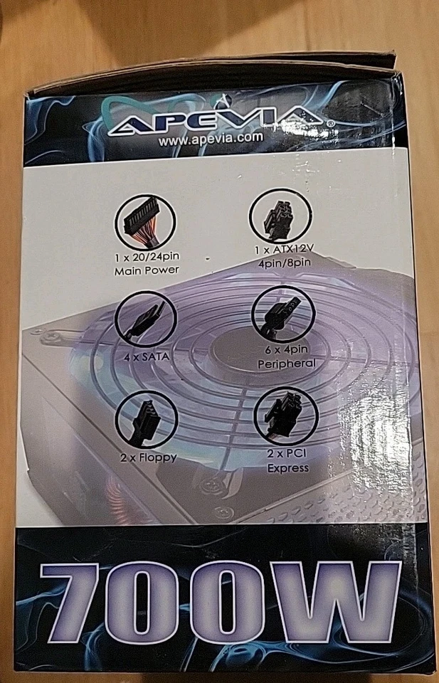 Apevia 700 watt  ATX power supply ATX-AQ700W BLUE NEW! - Image 4 of 4