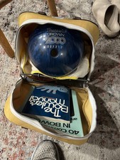 15lb Vintage Brunswick Crown 2000 Bowling Ball with Yellow Carrying Case  Books