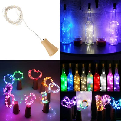 LED Solar Kupfer Kork Draht Lichterketten Weinflasche Xmas Decor Lampe Zuhause - Bild 1 von 4