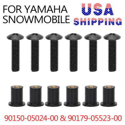 #ad Windshield Screw Nut Kit for Yamaha Snowmobile 90150 05024 00 amp; 90179 05523 00 $12.39