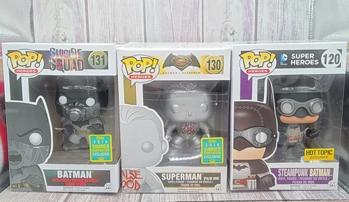 Funko Pop Lot: Batman Underwater 131 Superman False God 130 Steampunk Batman 120