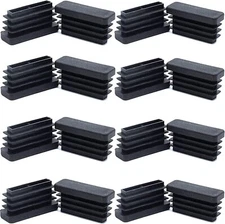 2" X 4" Rectangle Tubing End Caps, Tubing Post End Cap, Black Plastic Plugs, Cha