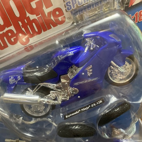 MAISTO SUPER STEET FAHRRAD KAWASAKI NINJA ZX-12R 1:18 MOTORRAD DRUCKGUSS MODELL 2003 - Bild 4 von 9