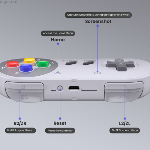 2.4G Wireless SNES Controller USB Receiver for Switch Online Switch 2 PC Mac - Picture 33 of 49