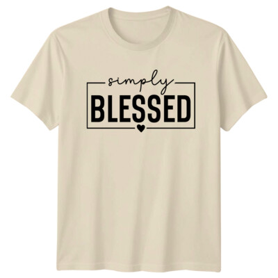 Simply Blessed Christian T-Shirt Religious Faith Grafik Tee