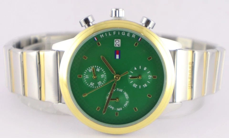 Reloj pulsera Tommy Hilfiger cronógrafo esfera verde con correa de acero para mujer ''fecha'' Foto 4 de 4