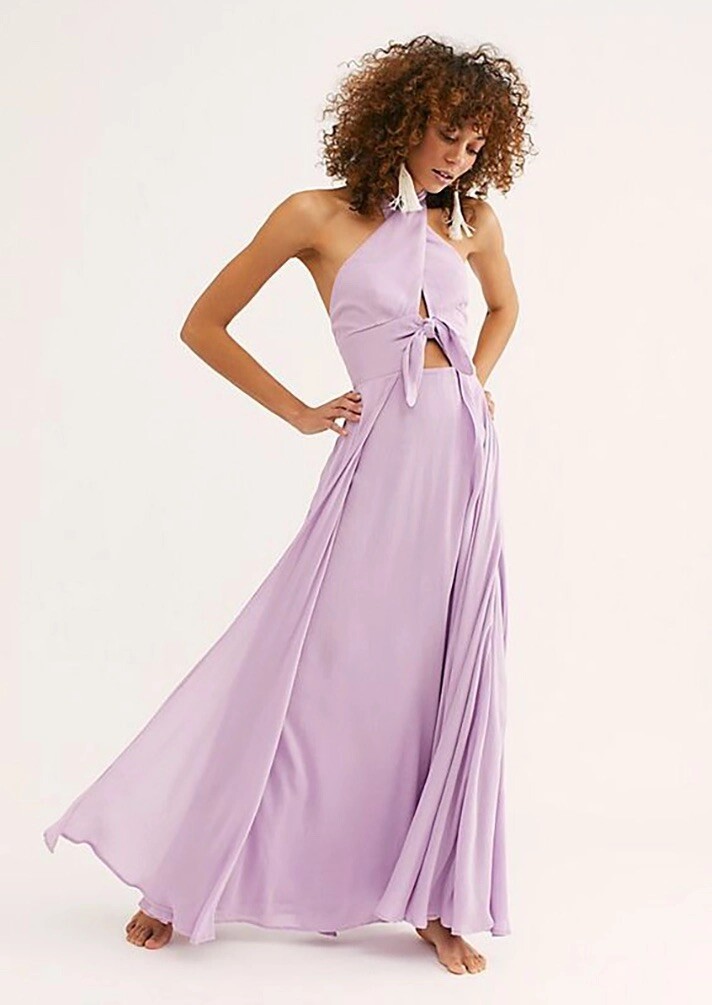 lilac summer maxi dress Masie Lilac Mesh Maxi Dress - 4
