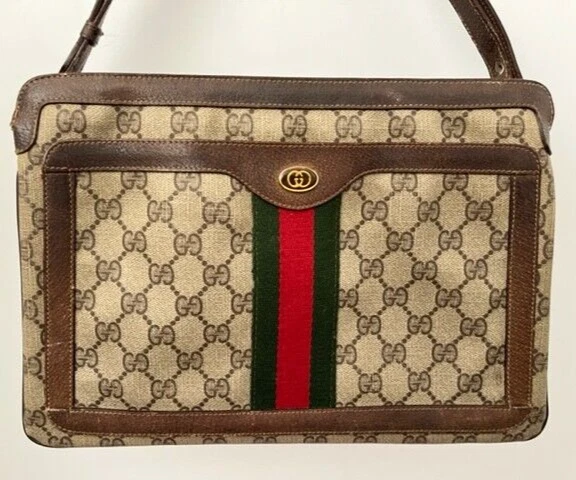 GUCCI GG Retro mini leather-trimmed printed coated-canvas shoulder bag