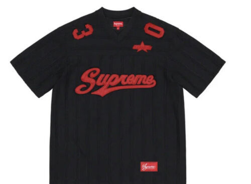 SUPREME FW23 BOUNTY HUNTER MESH MOTO JERSEY BLACK L XL XXL | eBay