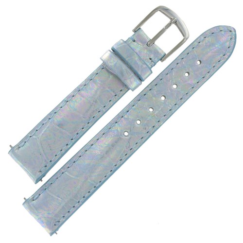 Hadley Roma LSIA102 18mm Pastel Blue Genuine Alligator Watch Band Ladies Strap