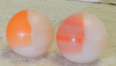 #13932m Vintage Pair of Czechoslovakia Bullet Mold Marbles .52 .53 Inches