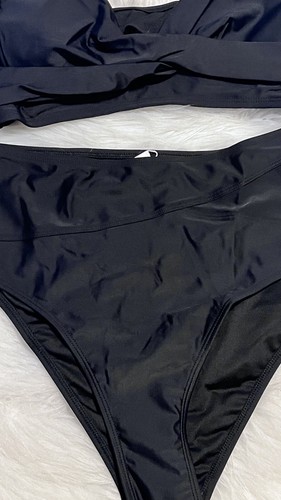 CUPSHE Conjunto de Traje de Baño Bikini Cintura Alta Cuello en V 2 Piezas Negro M (8-10) Nuevo con Etiquetas - Imagen 6 de 8