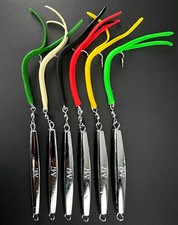 6 - A-47 Ava Diamond Jigs 4 oz. W/Split Tube Tails * Bluefish * Stripers