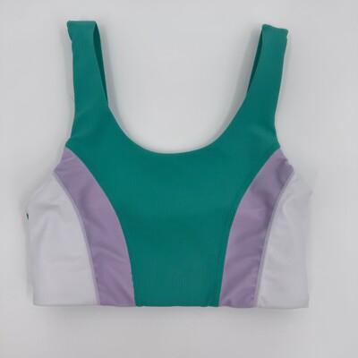 Wilo Sports Bra Women XS Green White Purple Melbourne Workout Gym Yoga Active