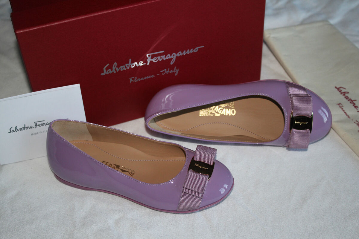 SALVATORE FERRAGAMO KIDS VARINA MINI LILA #11us LITTLE KIDS $325