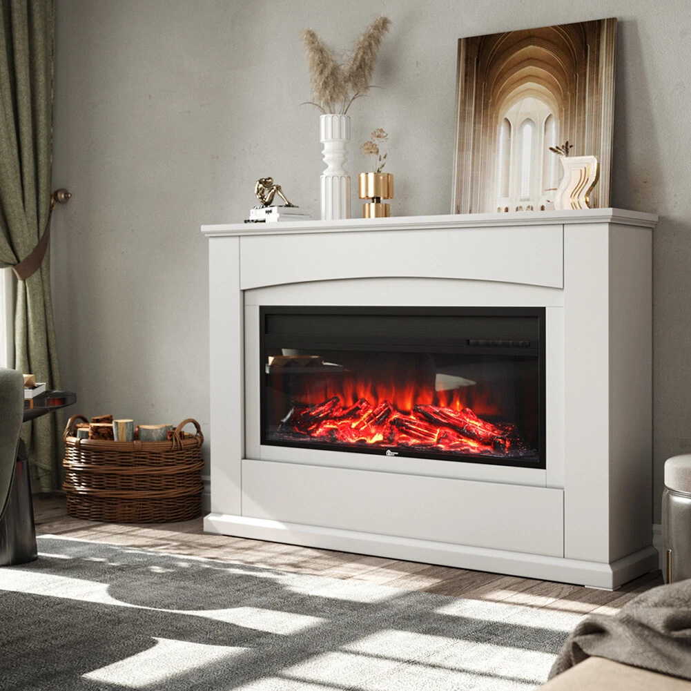 30u0026#034;/36u0026#034; Electric Fires Wooden Fireplace Mantel Freestand Heater  Firebox u0026amp; Remote | eBay