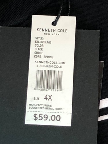 KENNETH COLE Men’s Big & Tall Black Graphic S/S Crew Neck Tee NWT Size 4X - Picture 9 of 9