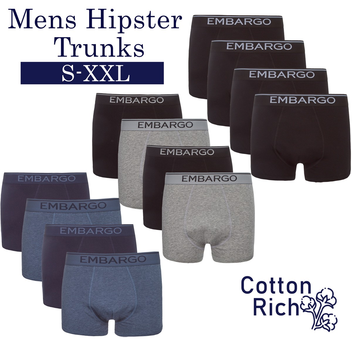 Pairs Mens Hipster Trunks Underwear Underpants Cotton Boxers