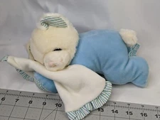 Russ Sweat Dreams Rattle Bear Plush Blue 10 Inch Stuffed Animal Toy