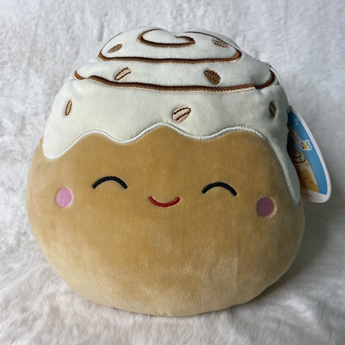 Chanel Cinnamon Roll Squishmallow 8” with closed eyes & blush on her