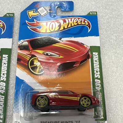 Hot Wheels(2) 2012 Ferrari 430 Scuderia Treasure Hunt US/ Int. New