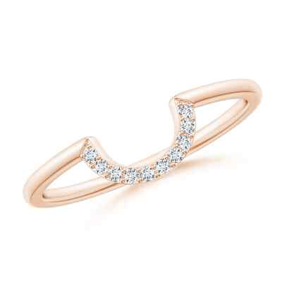 ANGARA 0.06 Ct Lab Grown Diamond U-Shaped Comfort Fit Wedding Ring in 14K Gold