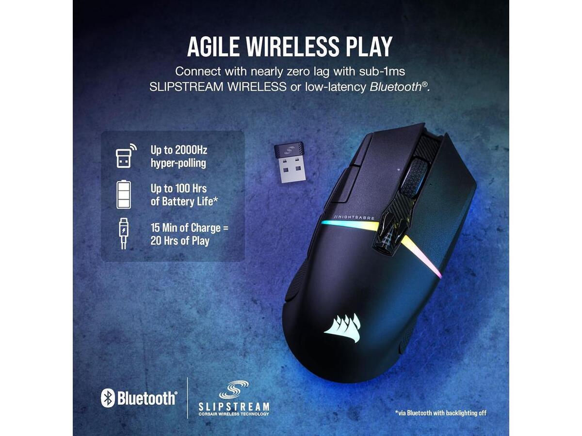 Corsair NIGHTSABRE WIRELESS Review 