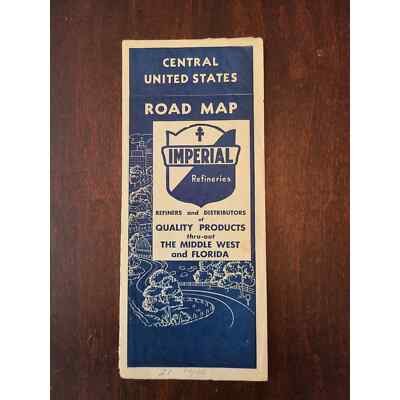 Central United Stated Road Map Courtesy of Imperial 1951 Edition (WM) (PS)