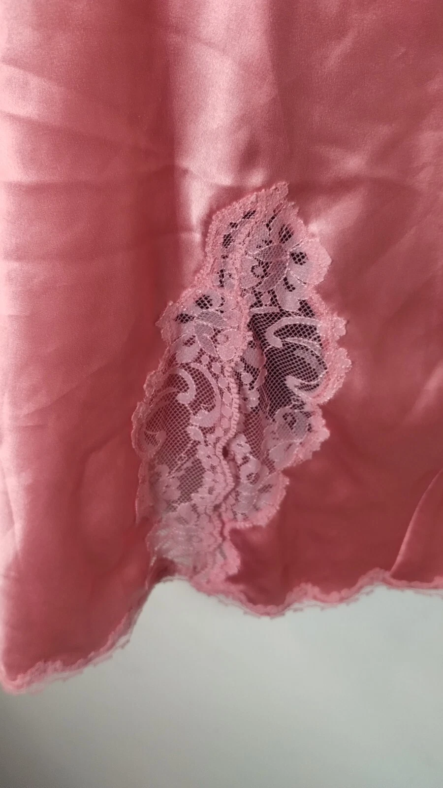 UNDERCOVER Abito Victoria's Secret rosa pizzo orlo raso slip camicia piccolo spacco laterale Y2K